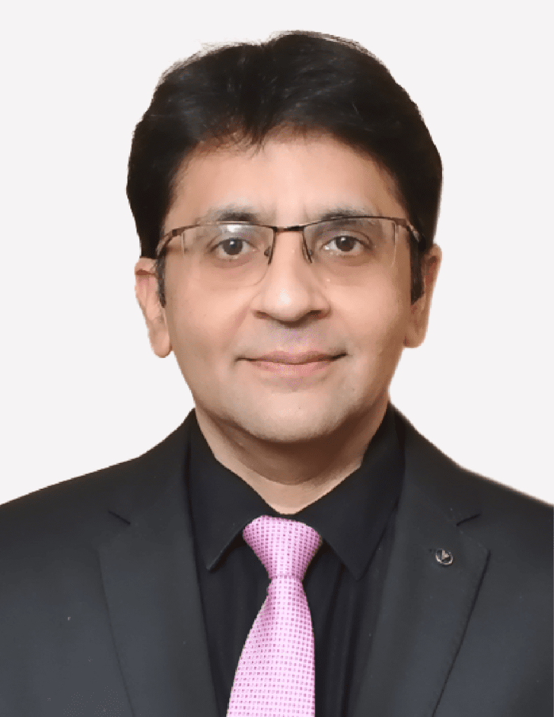 Professional man in suit with a pink tie and glasses, Rohit Nayyar.