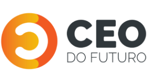 The image shows the logo for "CEO do Futuro." It features a circular design with orange and yellow gradients on the left side, resembling an abstract symbol. The text "CEO" is in bold black letters, and "DO FUTURO" is in lighter black letters below it.